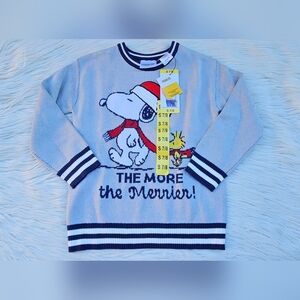 PEANUTS Snoopy "The More The Merrier" Character Holiday Sweater Size S 7/8